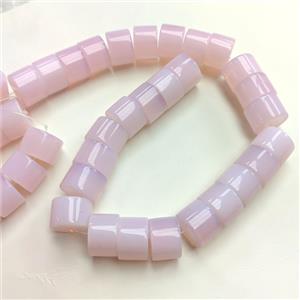 Pink Opalite Column Beads Tube, approx 14-20mm [GB25245]