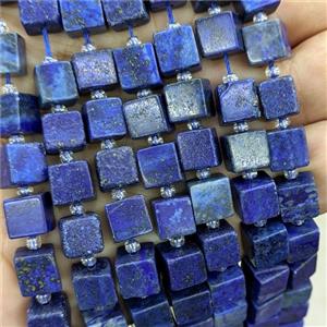 Natural Lapis Lazuli Cube Beads Blue Dye, approx 8mm [GB25247]