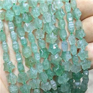 Natural Green Strawberry Quartz Star Beads Faceted, approx 8mm [GB25350]