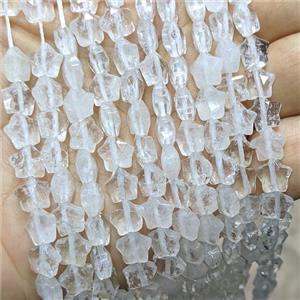Natural Clear Quartz Star Beads Faceted, approx 8mm [GB25354]