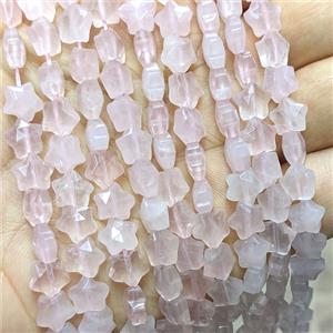 Natural Pink Rose Quartz Star Beads Faceted, approx 8mm [GB25359]