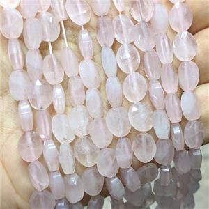 Natural Pink Rose Quartz Oval Beads Faceted, approx 8-10mm [GB25367]