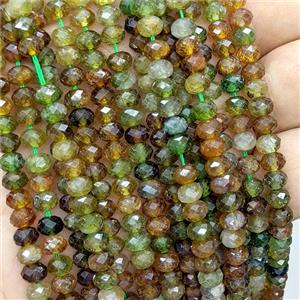 Natural Tourmaline Beads Yellow Faceted Rondelle, approx 6mm [GB25523]