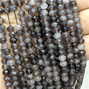 Smoky Quartz Beads Faceted Rondelle, approx 6mm [GB25535]