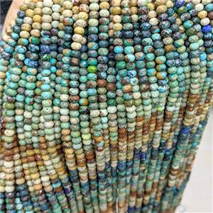Natural Chinese Turquoise Beads Faceted Rondelle Multicolor, approx 6mm [GB25543]