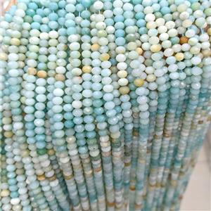 Natural Chinese Amazonite Beads Faceted Rondelle Multicolor, approx 6mm [GB25544]