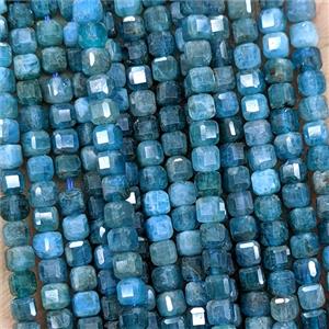 Natural Blue Apatite Beads Faceted Cube, approx 3mm [GB25709]