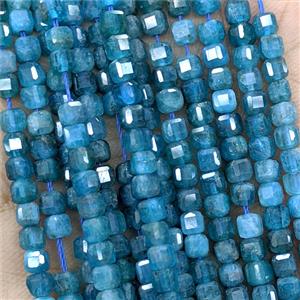 Natural Blue Apatite Beads Faceted Cube AA-Grade, approx 3mm [GB25710]