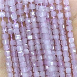 Natural Kunzite Beads AA-Grade Faceted Cube, approx 3mm [GB25715]