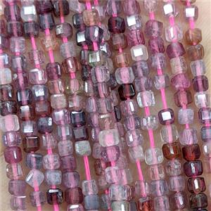 Natural Red Spinel Beads Faceted Cube, approx 3mm [GB25730]