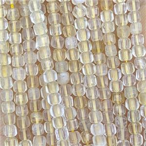 Natural Citrine Beads AB-Grade Faceted Cube, approx 3mm [GB25747]