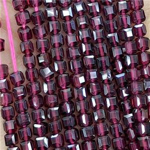 Natural Red Garnet Beads Faceted Cube, approx 3mm [GB25769]