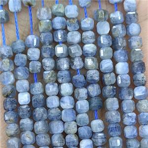 Natural Blue Kyanite Beads Faceted Cube, approx 3mm [GB25793]