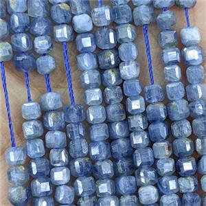 Natural Blue Kyanite Beads AA-Grade Faceted Cube, approx 3mm [GB25794]
