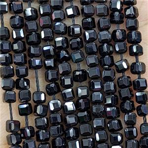 Natural Black Spinel Beads Faceted Cube, approx 3mm [GB25797]