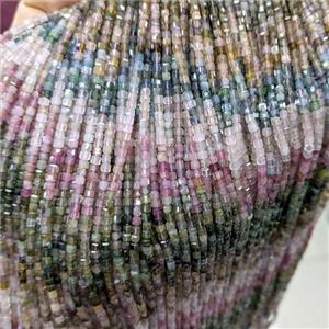 Natural Tourmaline Beads Multicolor Faceted Cube, approx 3mm [GB25803]