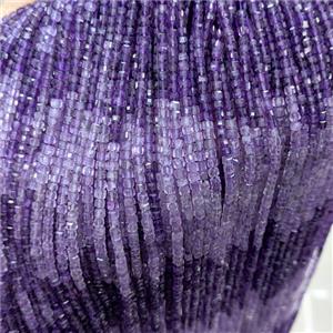 Natural Purple Amethyst Beads Faceted Cube, approx 3mm [GB25806]