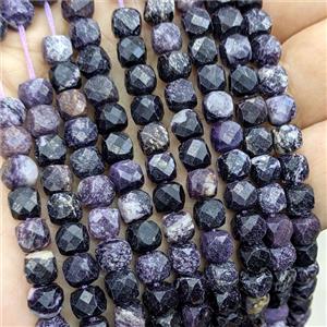 Purple Jasper Beads Faceted Cube, approx 6-7mm [GB25825]