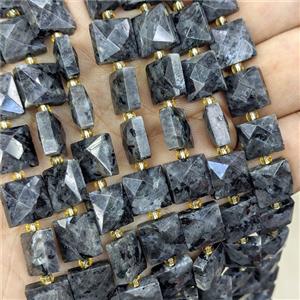 Natural Black Labradorite Square Beads Faceted, approx 10mm [GB25857]