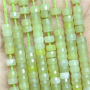Natural Green Mountain Jade Heishi Beads Faceted, approx 2-4mm [GB25876]