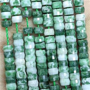 Natural Green Dalmatian Jasper Heishi Beads Faceted, approx 2-4mm [GB25878]