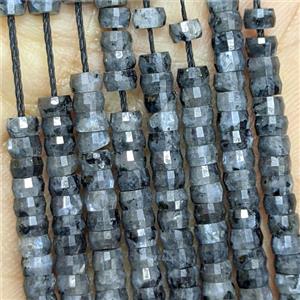 Natural Black Labradorite Heishi Beads Faceted, approx 2-4mm [GB25879]