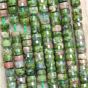 Natural Unakite Heishi Beads Faceted, approx 2-4mm [GB25881]