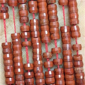 Natural Red Jasper Heishi Beads Faceted, approx 2-4mm [GB25883]