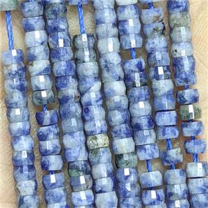 Natural Blue Dalmatian Jasper Heishi Beads Faceted, approx 2-4mm [GB25884]