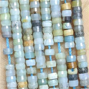 Natural Chinese Amazonite Heishi Beads Faceted Multicolor, approx 2-4mm [GB25887]