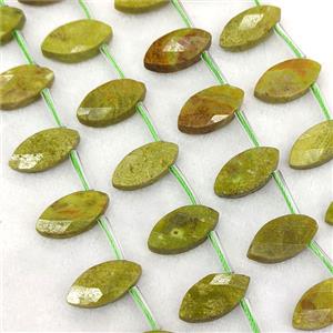 Natural Green Opal Eye Beads Topdrilled Faceted, approx 8-16mm [GB25894]