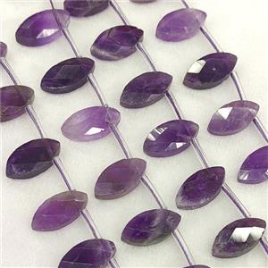 Natural Purple Amethyst Eye Beads Topdrilled Faceted, approx 8-16mm [GB25896]