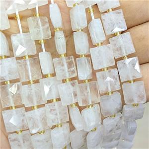 Clear Quartz Square Beads Faceted, approx 10mm [GB25917]
