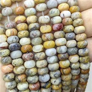 Natural Yellow Crazy Lace Agate Beads Smooth Rondelle, approx 4x6mm [GB25945-4X6MM]