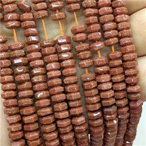 Golden Sandstone Hexagon Beads, approx 6mm [GB25946]