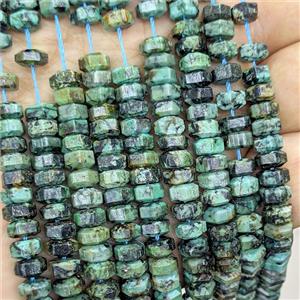 Natural African Turquoise Hexagon Beads Green, approx 6mm [GB25953]