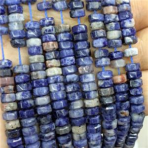 Natural Blue Sodalite Hexagon Beads, approx 6mm [GB25963]
