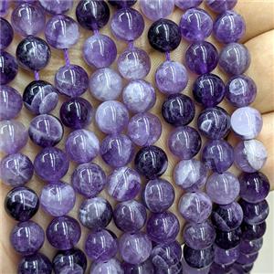 Natural Dogtooth Amethyst Beads Purple Smooth Round, approx 12mm [GB25967-12MM]