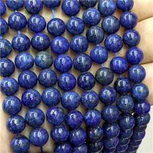 Natural Lapis Lazuli Beads Blue Dye Smooth Round, approx 8mm [GB25969-8MM]