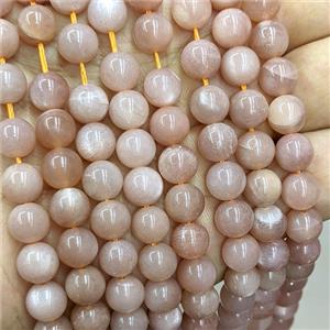 Natural Peach Sunstone Beads Smooth Round, approx 8mm [GB25971-8MM]