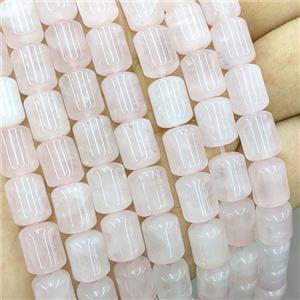 Pink Rose Quartz Tube Beads, approx 8-10mm [GB25993]