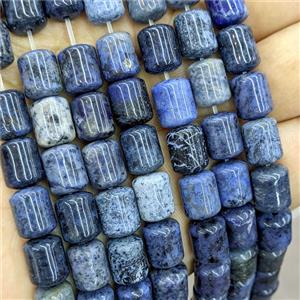 Blue Dumortierite Tube Beads, approx 8-10mm [GB25996]