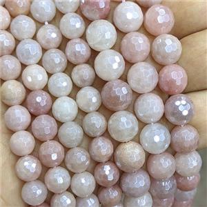 Peach Aventurine Beads Faceted Round Electroplated, approx 10mm [GB26000-10MM]