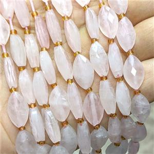 Natural Pink Rose Quartz Horseeye Beads Faceted, approx 10-16mm [GB26015]
