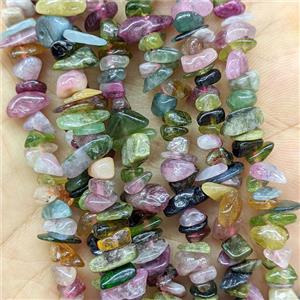 Natural Tourmaline Chips Beads Freeform Multicolor, approx 5-8mm [GB26025]