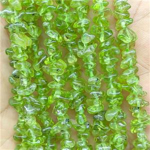 Natural Green Peridot Chips Beads Freeform, approx 3-5mm [GB26031]