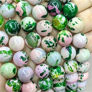Natural Agate Beads Multicolor Dye Smooth Round, approx 14mm [GB26033]