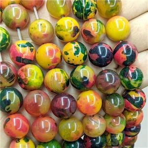Natural Agate Beads Multicolor Dye Smooth Round, approx 14mm [GB26035]