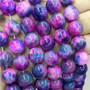 Natural Agate Beads Multicolor Dye Smooth Round, approx 14mm [GB26038]