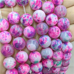 Natural Agate Beads Pink Dye Smooth Round, approx 14mm [GB26039]